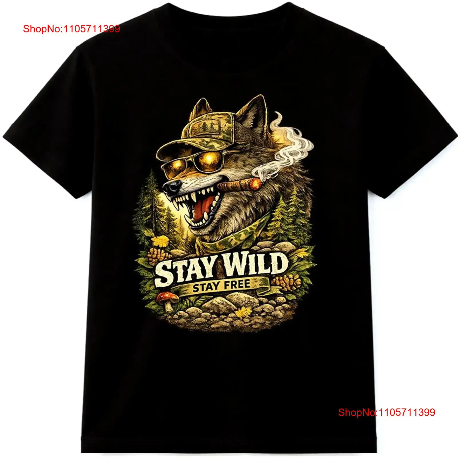 Wildman Hunting & Outdoor Polokwane Photos - Wolf T Shirt Stay Wild Free
