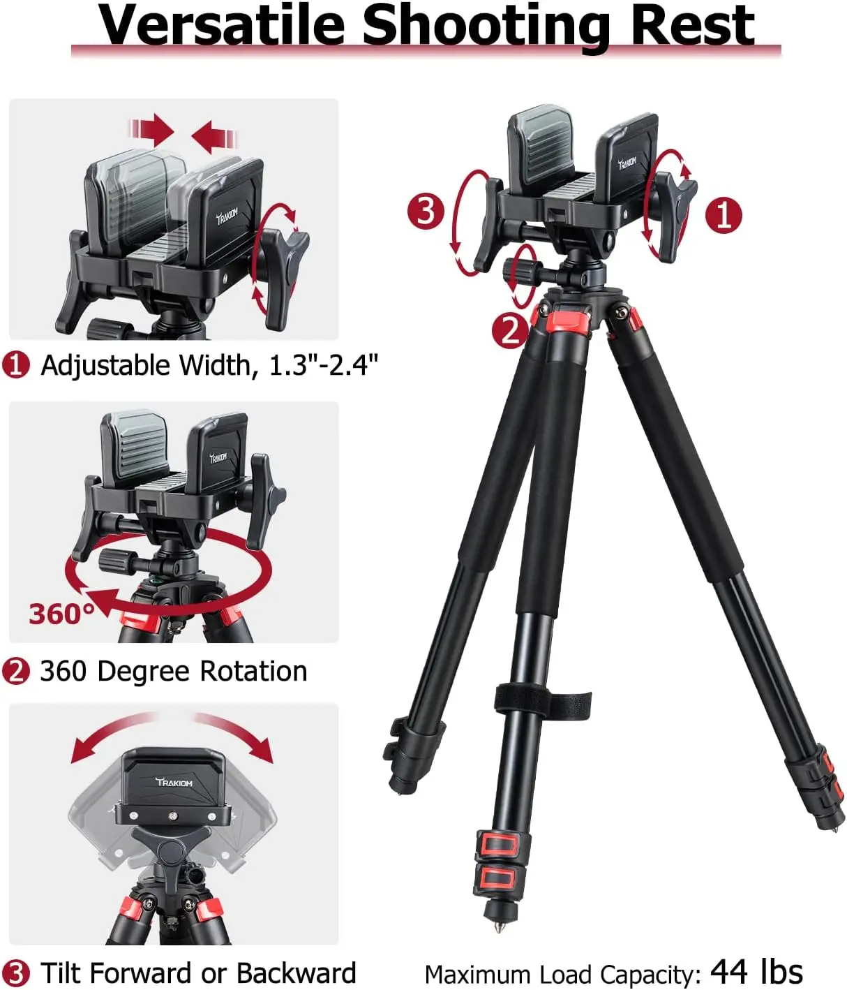 Outdoor Hunting Tv - Lightweight Carbon Fiber Frame Tripod Adjustable