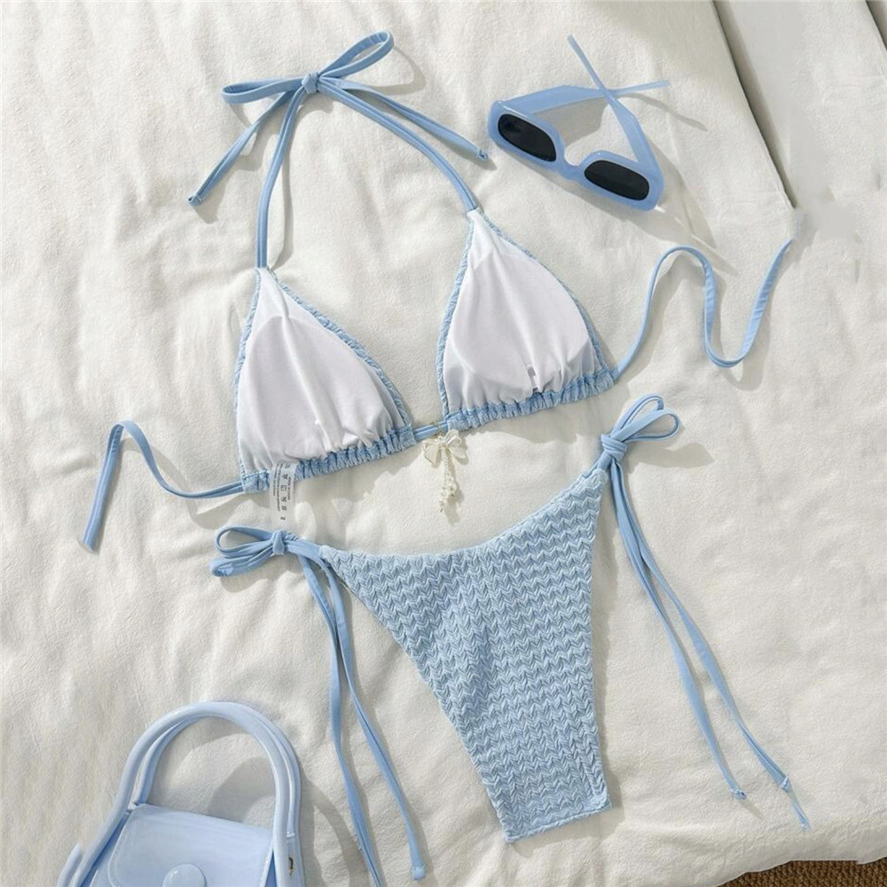 Sky Blue Bead Bow Swimwear Hal - Bow Stringer Tool ulasan dan harga