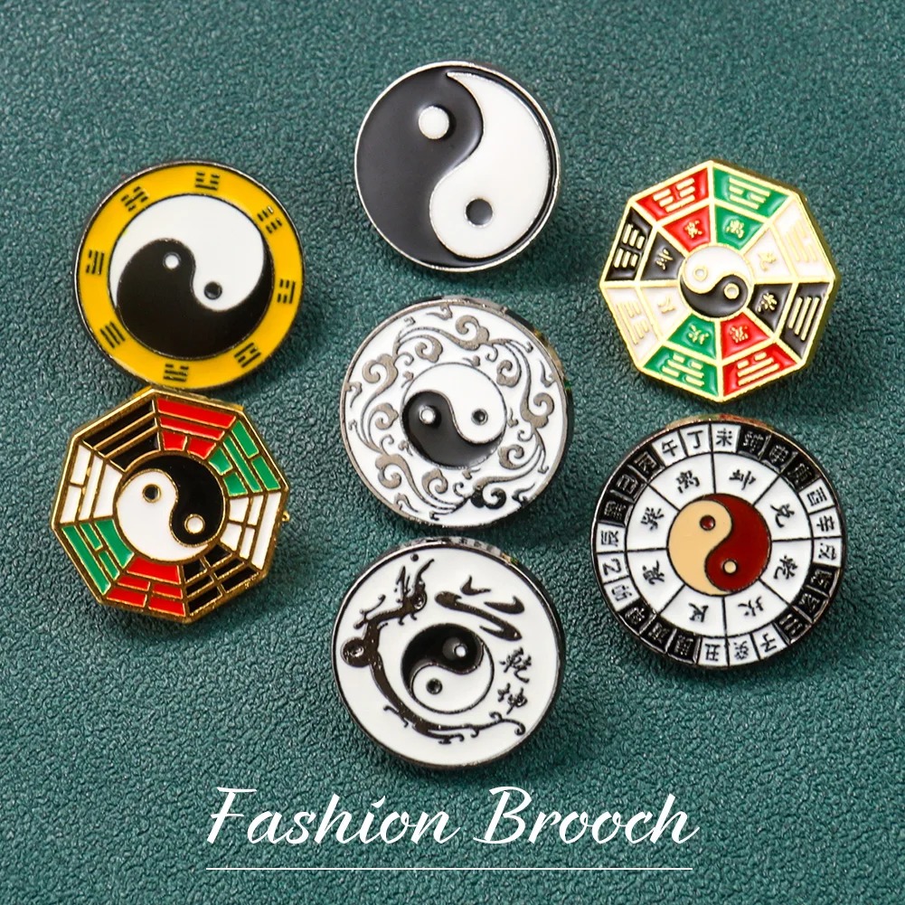 Yin Yang Symbol Metal Brooch C - Hunting Outdoor Shirts ulasan dan harga