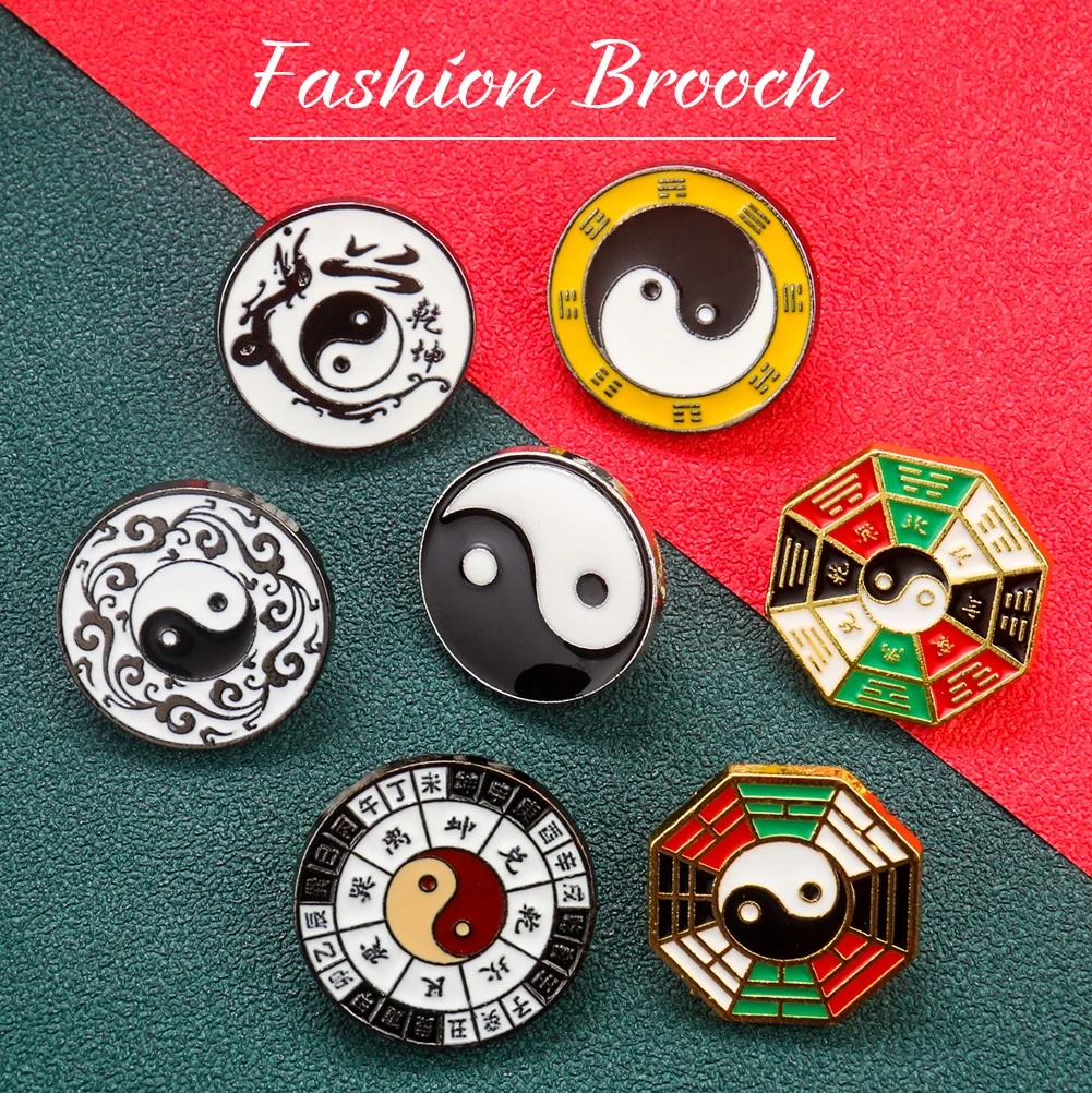 Yin Yang Symbol Metal Brooch C - Hunting Outdoor Shirts ulasan dan harga